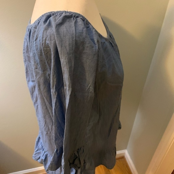 MNK  POC chambray blouson top, size M - Picture 2 of 5